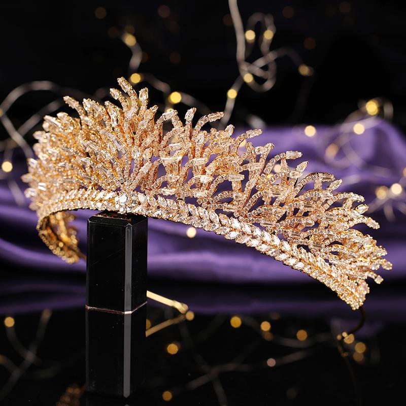 Echsio Stock Wedding Tiara Classic New Exquisite Design Bridal Hair Accessory Vintage Crown for Women BC6480 Corona Princesa