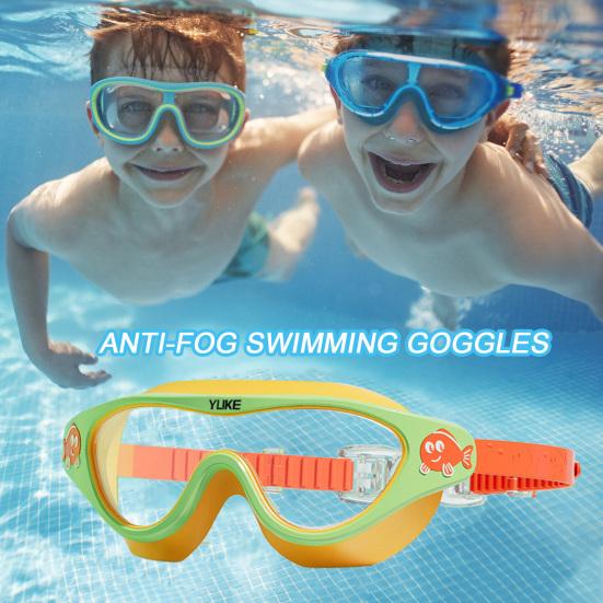 Children Swimming Goggles Anti-Fog Swim Goggles Clear Vision Lenses Swimming Glasses Underwater Eyewear for Pool Beach Diving