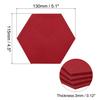 Uxcell Felt Coasters, 4-Piece Hexagonal Absorbent Pads for Drink Cups, Pots, Bowls, Vases, Red