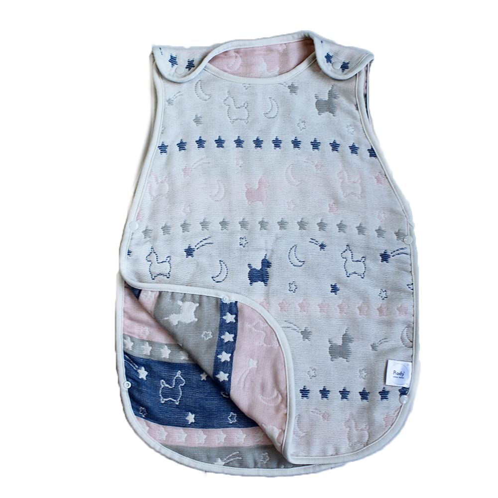 Rody nino Rody Gauze Made in Gauze Sleeper for Babies 6-Layer Sleeper, Japan, 6-Layer (Pink/Navy)