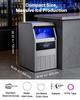 Commercial Ice Maker Machine, 73 kg/24h with 14 kg Storage Capacity, Built-in/Freestanding/Under Counter, Stainless Steel Ice Maker with LED Display &