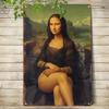 Metal Iron Sign Digital Art Mona Lisa Variant for Decor  Perfect for Home Décor Clubs and Outdoor Use  Durable Office Wall H