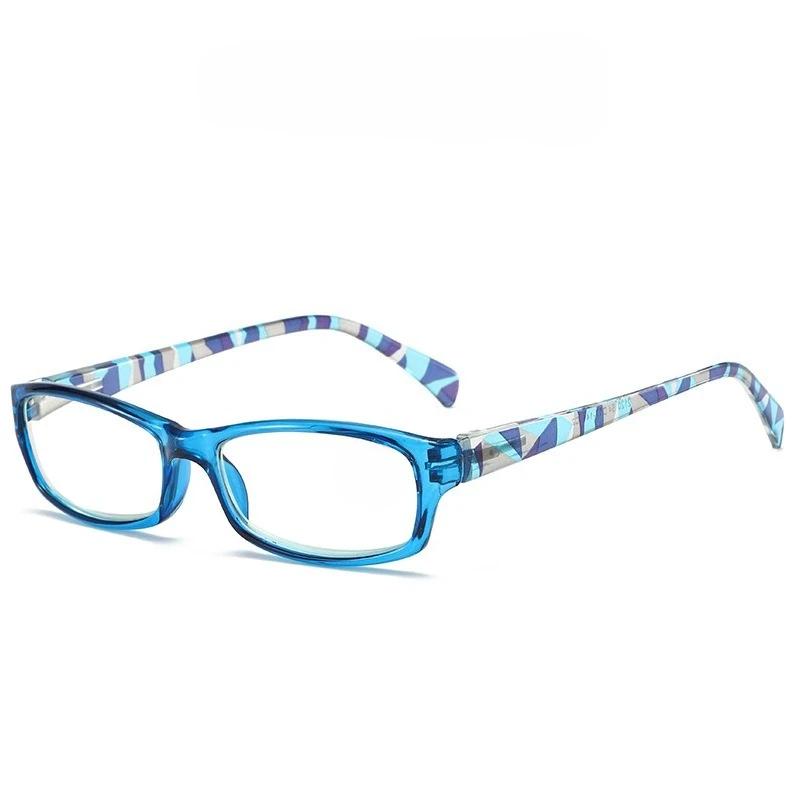 New Fashionable Anti-Blue Light Presbyopia Glasses Elegant Square Frame with Floral Accents Reading Eyewear +1.0 To +4.0