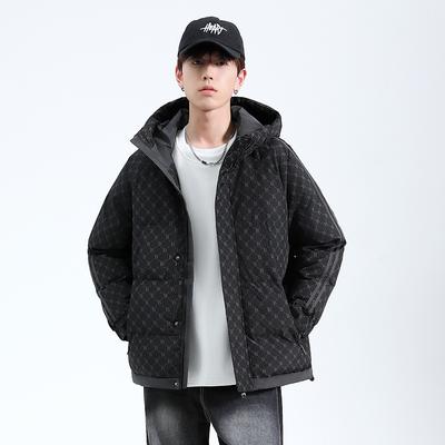 Youth Casual Hooded Cotton-padded Men's Jackets Winter Thickened Warm Hong Kong Style Cotton-padded Jackets Autumn and Winter Cotton-padded Clothes