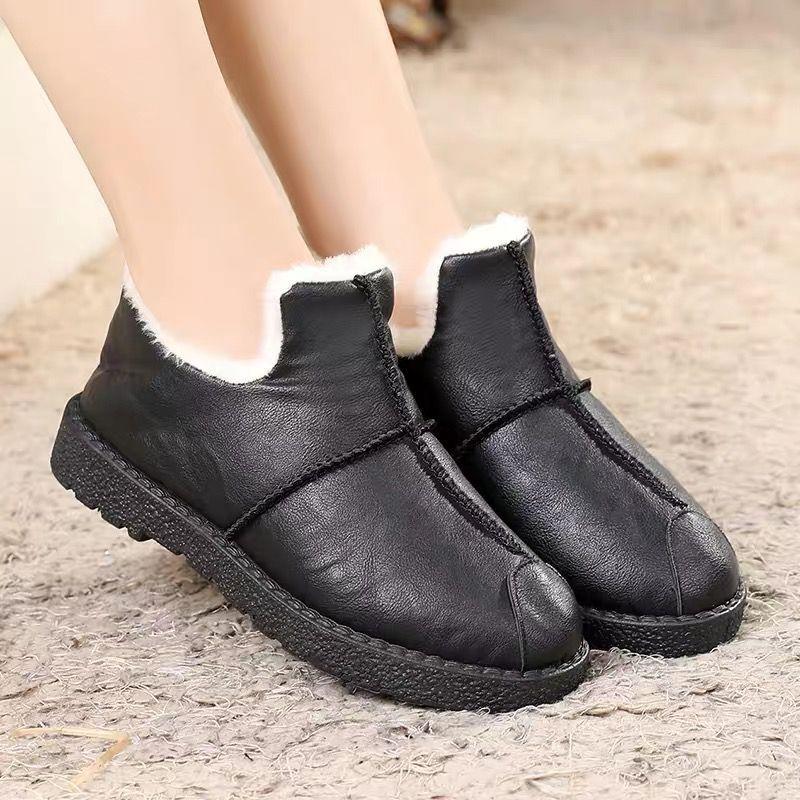 Winter New Waterproof Thickened Women's Cotton Shoes Women's Shoes Velvet Warm Cotton Shoes Casual Non-slip Mother Shoes