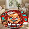 Custom Name Personalized horror movie Print Round Rug, Versatile Home Decor Carpet, for Playroom, Apartment, Balcony, Entryway, Hallway Gift
