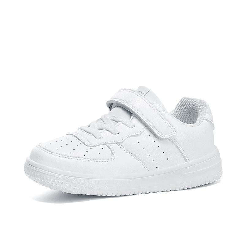 Classmate children's little white shoes 2025 new spring leather surface boys' white sports middle aged children's girls' casual shoes
