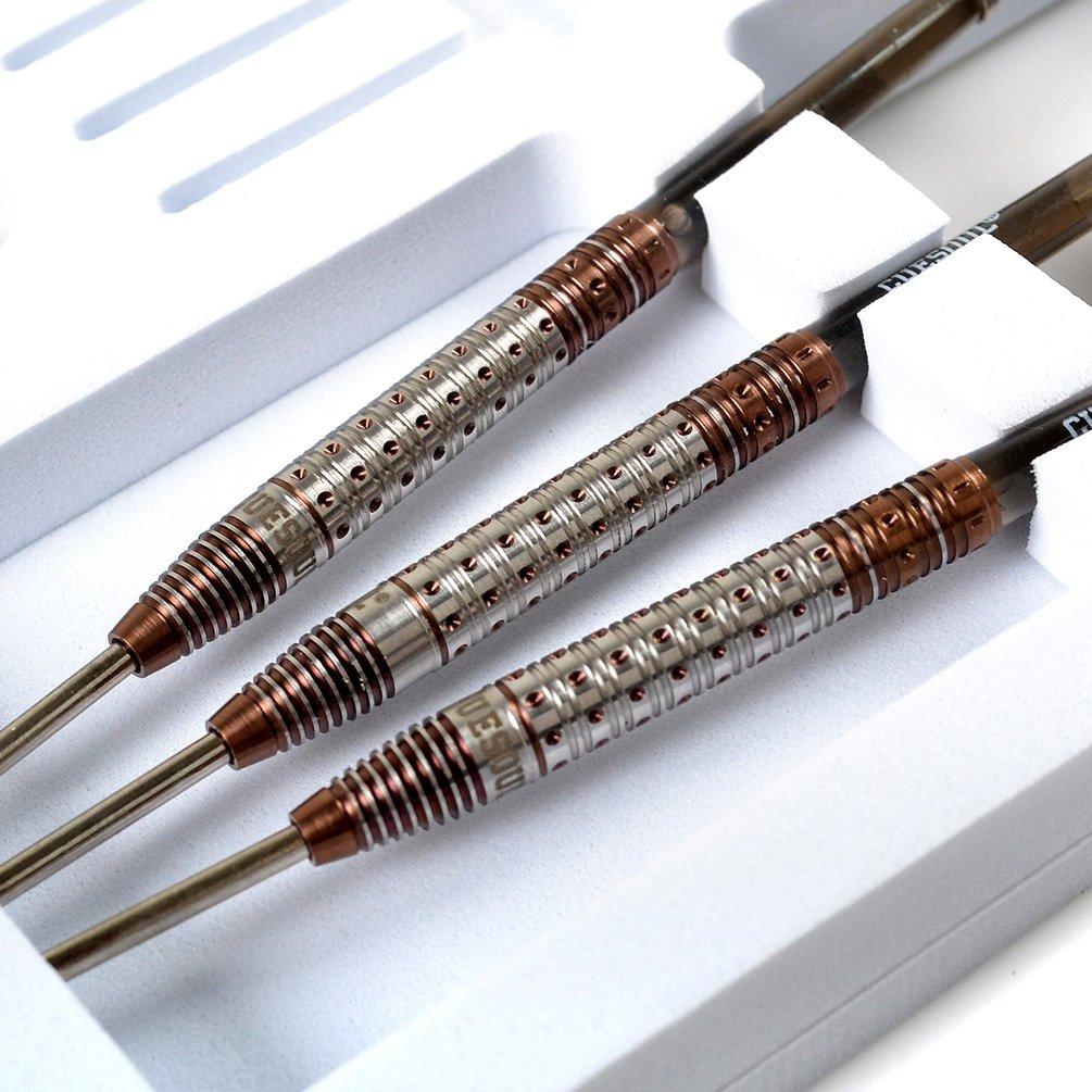 Cuesoul AURORA SERIES 23g Steel Tip 90% Tungsten Darts Brown Titanium Nitride Coating Set J3107 Length 50.1mm Max Dia 6.9mm 2BA Crystal Brown Shafts