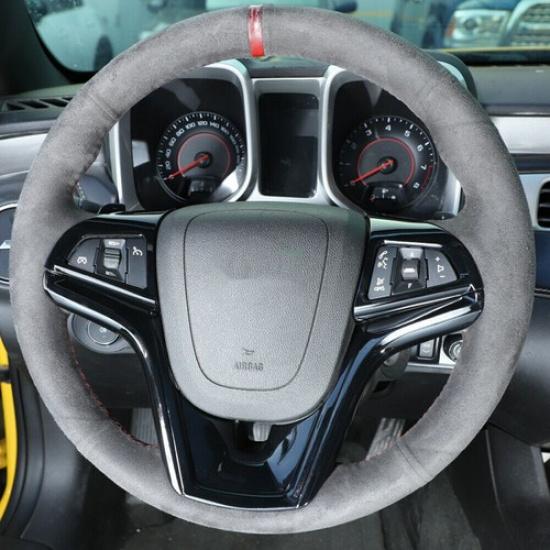 Black Steering Wheel Decor Mould Cover Trim Bezels For Chevrolet Camaro 2012-15