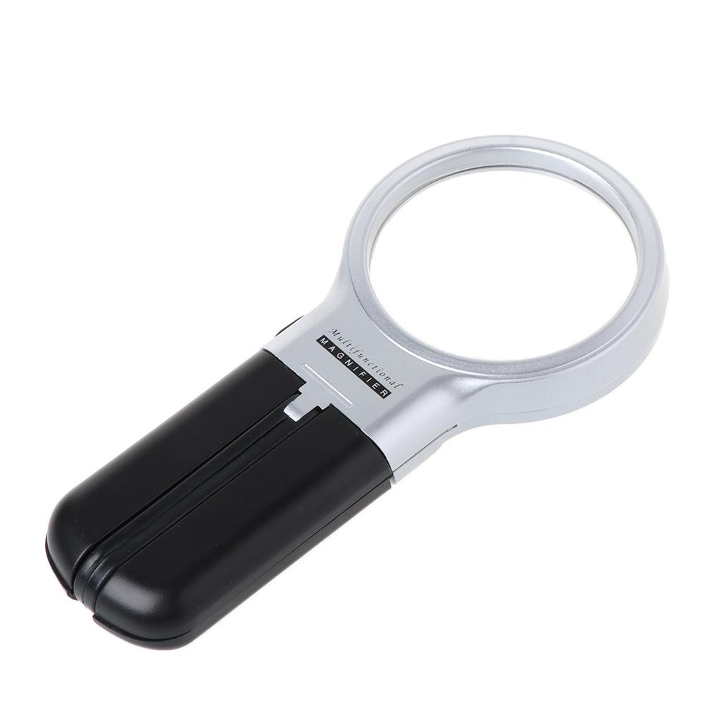 Led Light 3x Magnifier Handheld Mini Loupe Multifunction Folding Magnifying Glass for Reading Jewelry Magnifying Glass