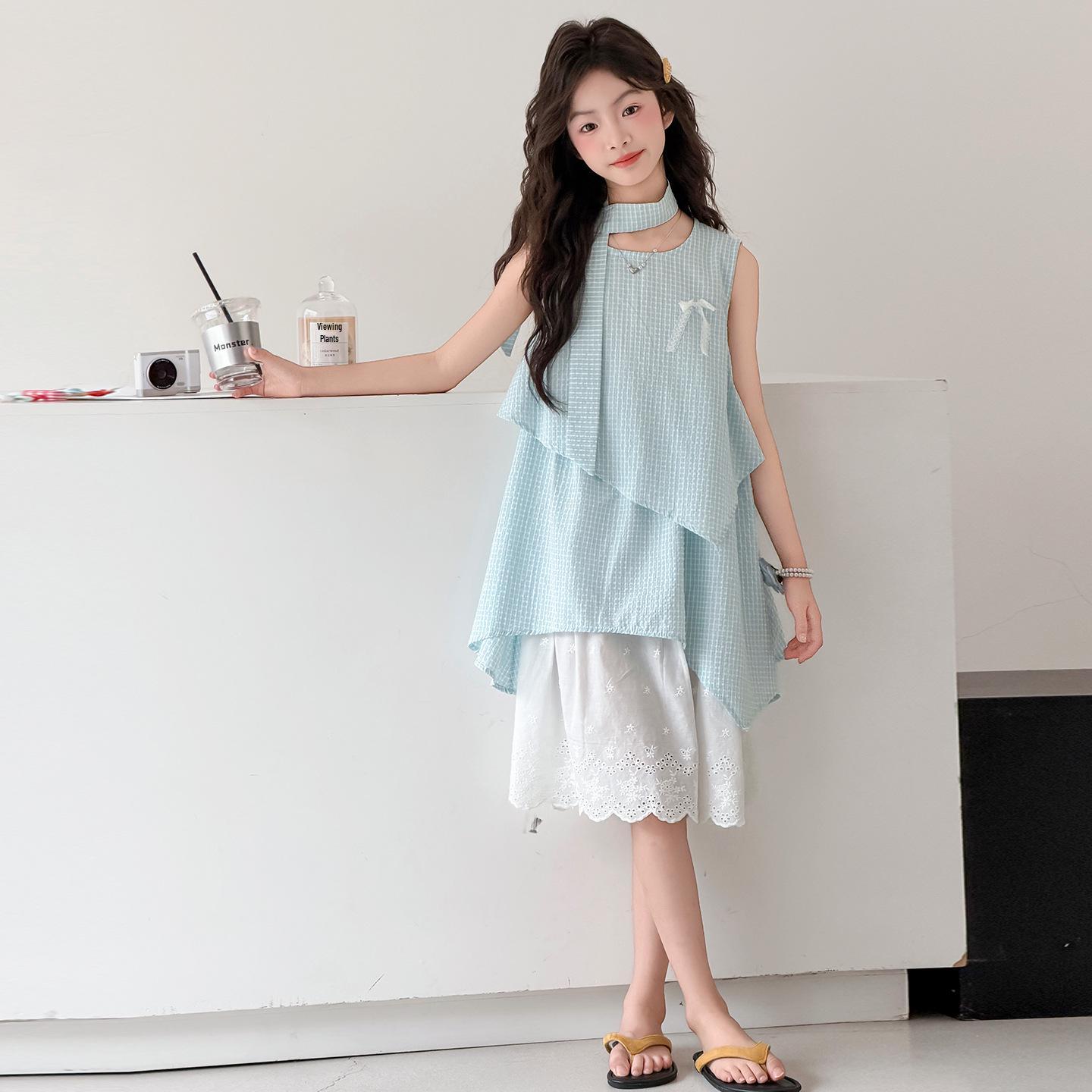 Girls Summer Sleeveless Dresses 2026 - Stylish and Lightweight for Kids 140 cm