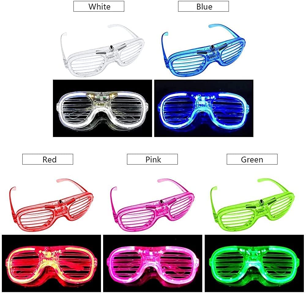 Set of Illuminated Party LED Perfect for New Photo Costumes for Kids and and Concerts [ziyue] 10-Piece Glasses, Lights, Birthdays, Karaoke, Christmas,