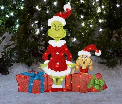 Weihnachtsdekorationen, 1 Stück Hofschilder mit Pfählen, Schild für Weihnachtsgartendekoration, G-rinch stiehlt Weihnachtsdekoration, Partyzubehör, Dekorationen für den Außenbereich