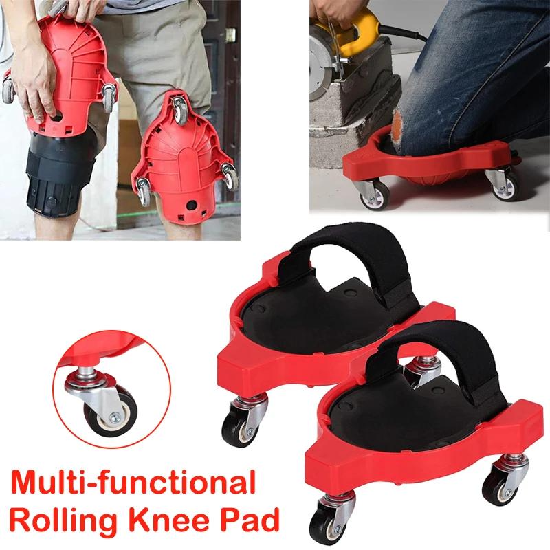 Multifunctional Kneeling Pulley Knee Pads Floor Tiles Seams Woodworking Universal Wheels Built In Foam Padded Mobile Kneepads