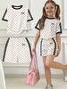 Kids Clothes Girls 2pcs Set Easy Bow Print Short Sleeve T-Shirt and Shorts Set Suitable for Spring and Summer Y2K Fashion