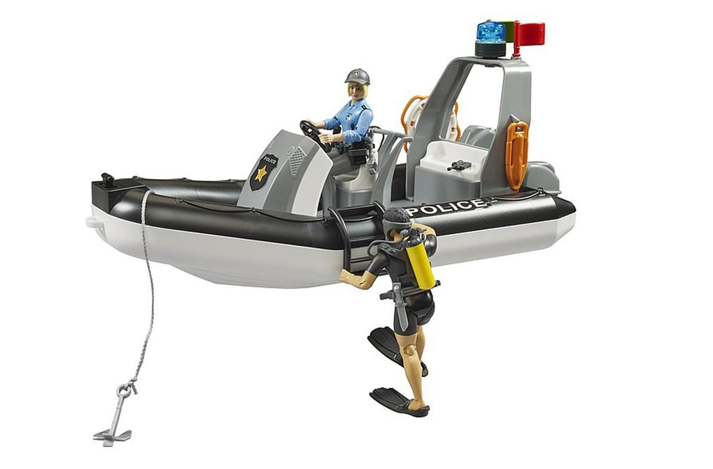 Bruder Ram Power Wagon Police Car & Police Boat (with 2 Figures) BR02507