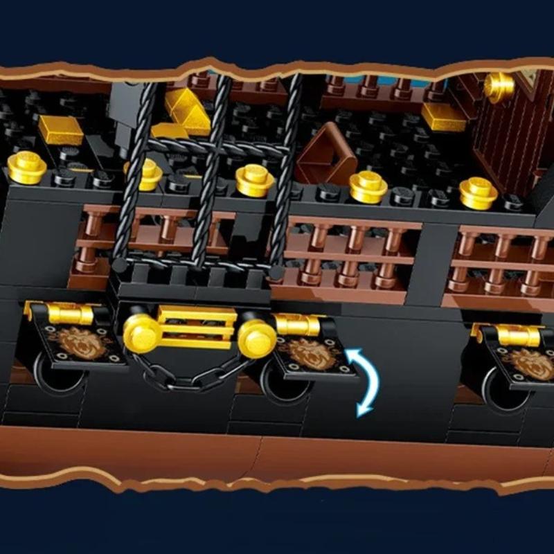 Building Block Pirate Stronghold Black Pearl Boat Royal Navy Warship Port Bricks Toy For Children Gift