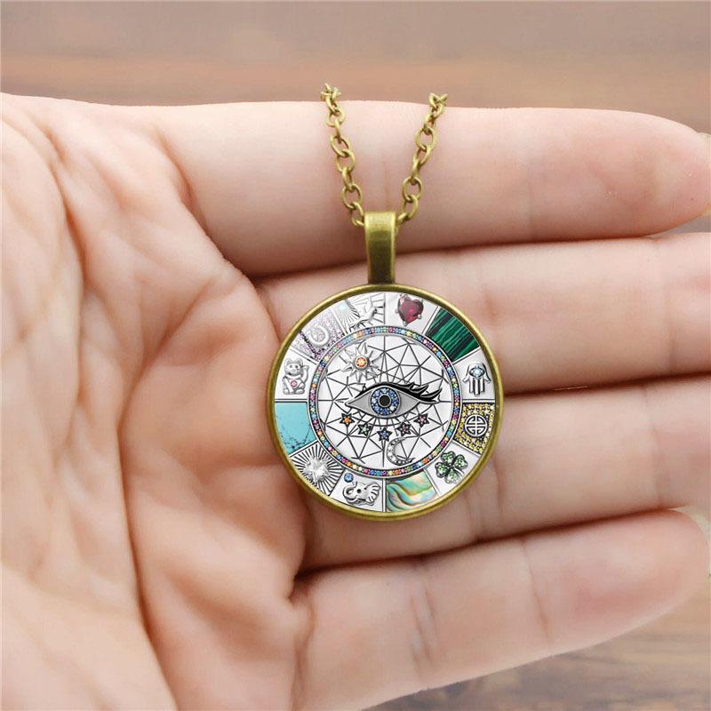 Amulet Magic Lucky Symbol Evil Eye Women's Jewelry Retro Pendant Necklace