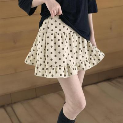 New Arrivals Open Run Women Dot Frill Shirring Mini Skirt
