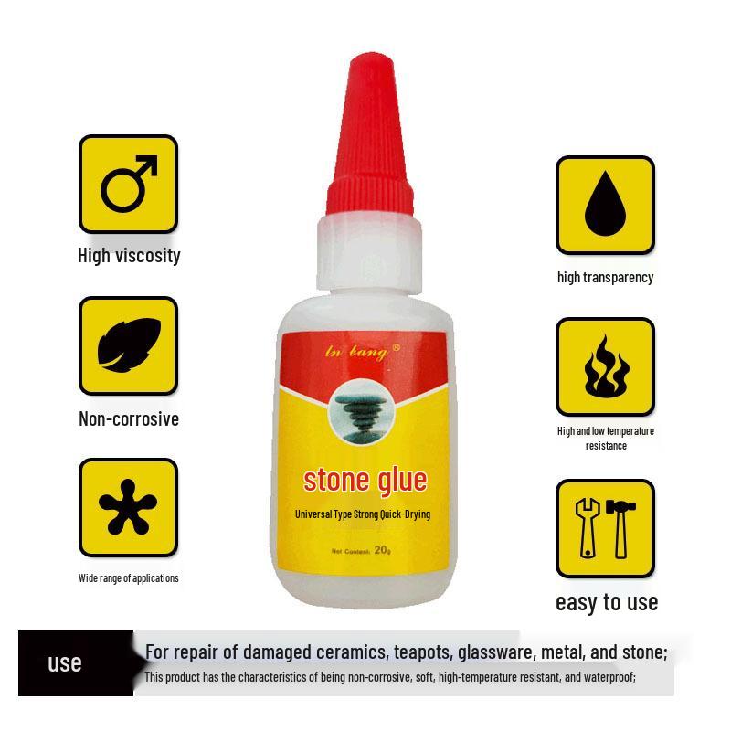Waterproof Stone & Glass Adhesive for Landscaping, Pebbles, Fish Tanks, and Shells