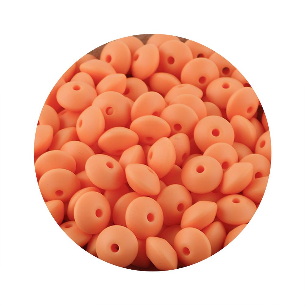 New 50pcs/lot Silicone Lentil Silicone Beads 12mm Jewelry Making Lentil Beads DIY Necklace Bracelets Jewelry Accessories