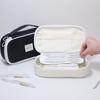 Simple Design Pencil Bag Pen Case Macaron Color Multi Mesh Pocket Slot Handle Storage Pouch for Stationery School