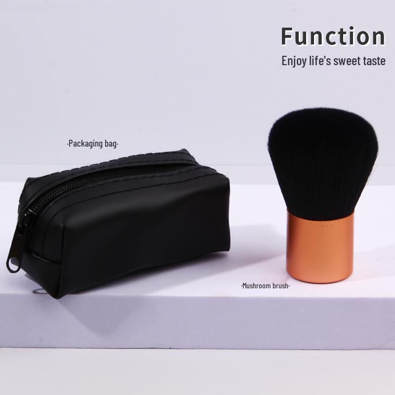 Large Kabuki Blush Brush with Mushroom Head for Loose Powder and Setting Makeup