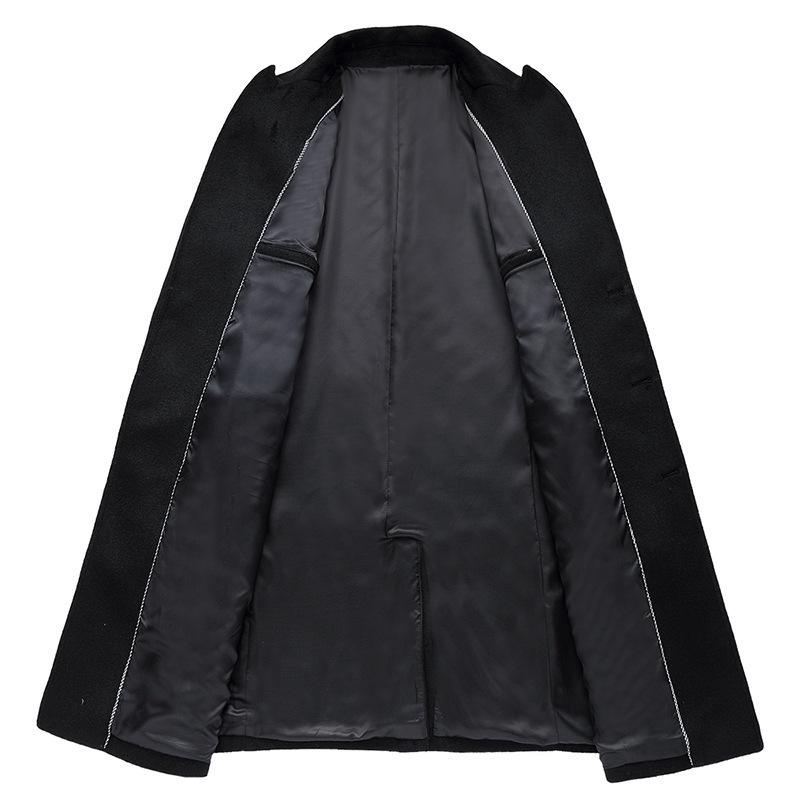 Abrigo de Lana para Hombre Otoño e Invierno Mediano y Largo Versión Coreana Ajustado Doble Botonadura Abrigo de Lana Juvenil Gabardina Abrigo de Hombre