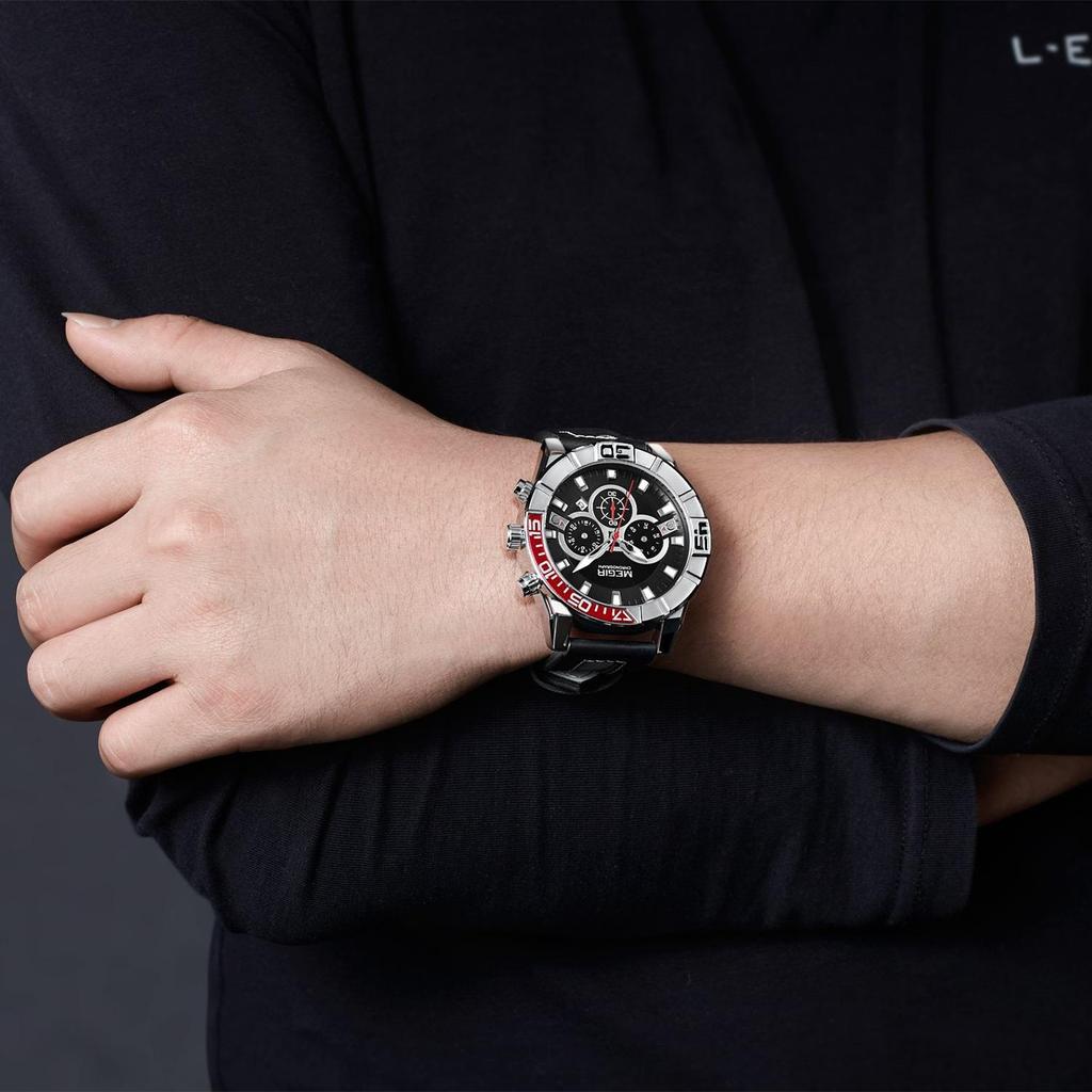 Megir Herreklokker Toppmerke Luksus Vanntett Kvartsklokke Mann Luminous Business Armbåndsur Hour Reloj Hombre Zegarek Damski
