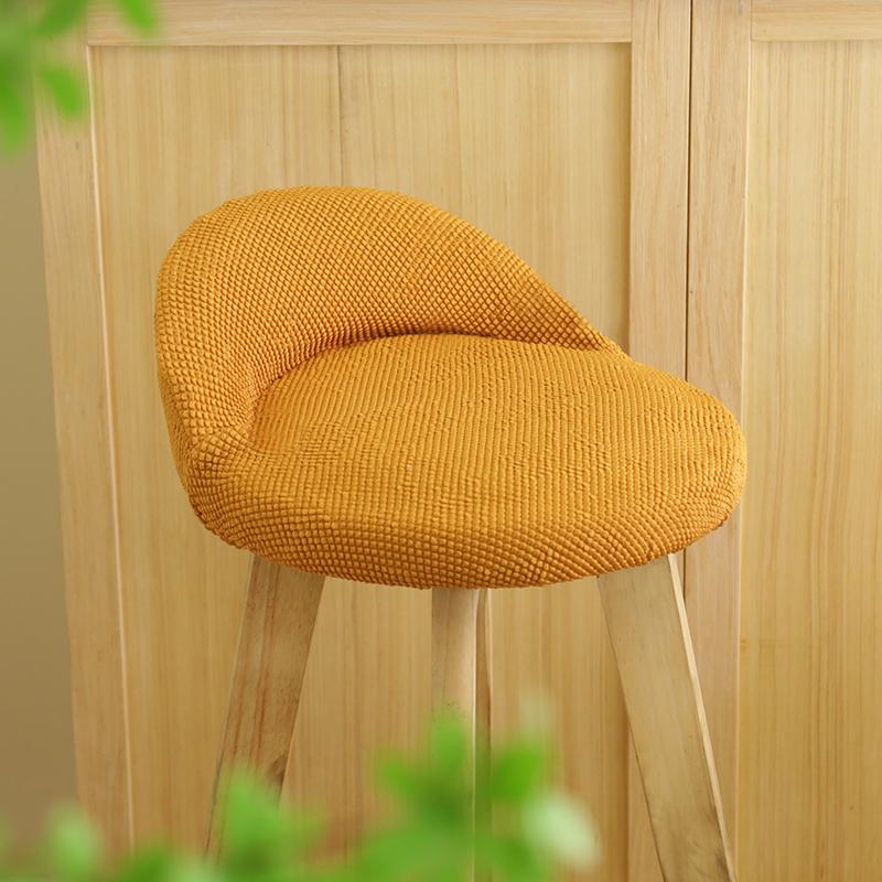 

Non-Slip Hotel Bar Chair Cover Restaurant Cotton Fabric Stretch Chair Dining Household Seat Cover Brown High Stool Cover 1PC