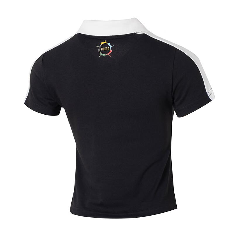 Puma Polo Shirt Short Sleeve Casual Breathable Sports Women Tops Black 629235-01
