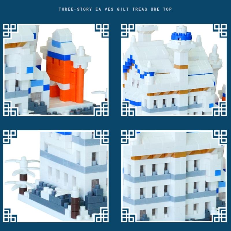 Construction-Set Design Swan Castle High-Standard Construction-Set Building-Bricks Tiny Scale High-Standard Building-Bricks Superior-Grade