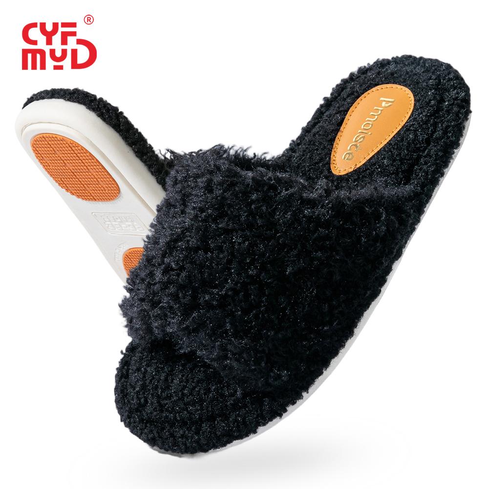 

Зимние женские уличные плюшевые тапочки женские толстая подошва пена с памятью теплые мягкие подошва ЭВА нескользящие для дома и улицы удобные высококачественные домашние туфли 42-43 чёрный