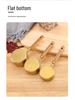 Gold Stainless Steel Measuring Cups & Spoons Set with Acacia Wood Handles - 8-Piece Baking Tool Set