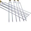 39cm 6pcs BBQ Skewers Long Wooden Handle Kebab Barbecue Grill Stick Wood BBQ Fork Stainless Steel Outdoors Grill Needle