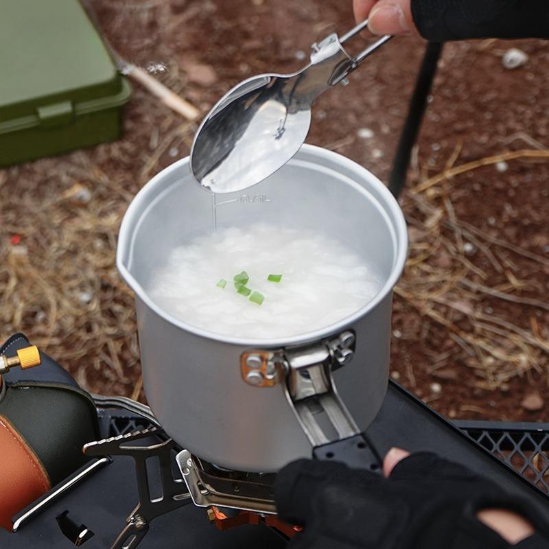 Portable Single Serving Milk Pot, Compact Foldable Outdoor Cookware for Camping & Hiking , Lightweight Mini Saucepan