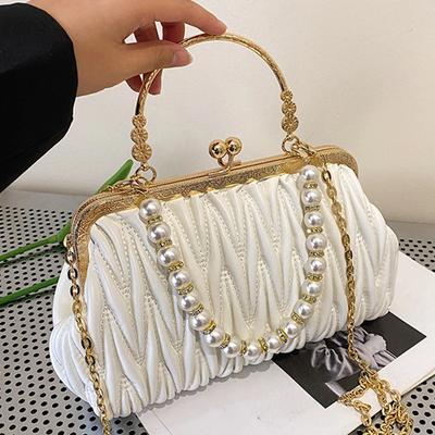 Luxury PU Leather Evening Bag for Women Chain Shoulder Messenger Bag