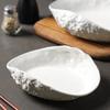 Shell-shaped Plate with Rock Pattern Household Gold-plated Ceramic Steamed Fish Soup Plate Hotel Fruit Salad Dessert Tableware