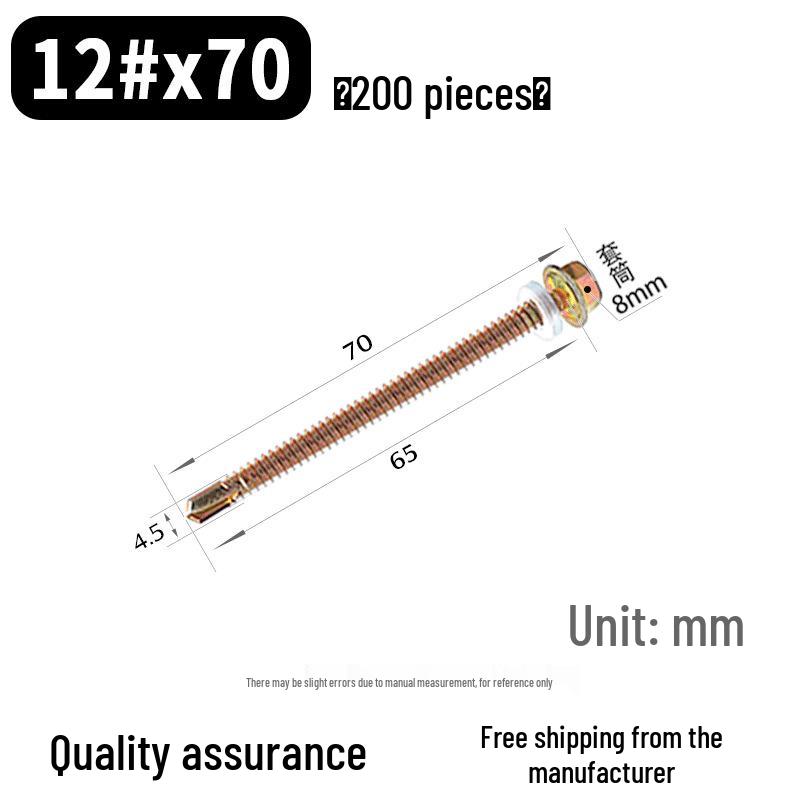 Sechskant-Selbstbohrschraube für Farbstahl und Dachziegel aus Harz mit verlängerter Bohrspitze