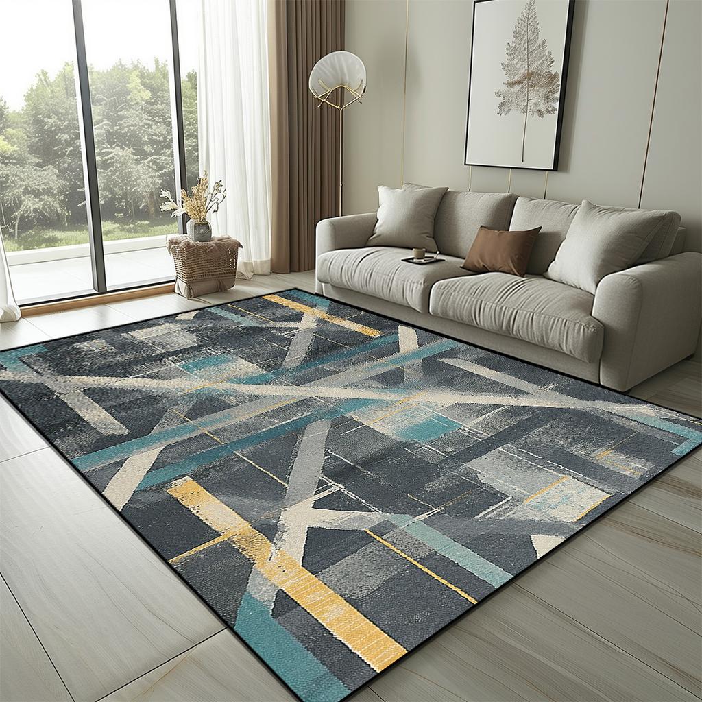 Luxury Geometric Carpet for Living Room Modern Decoration Home Rug Soft Machine Washable Rugs for Bedroom Large Sofa Floor Mats