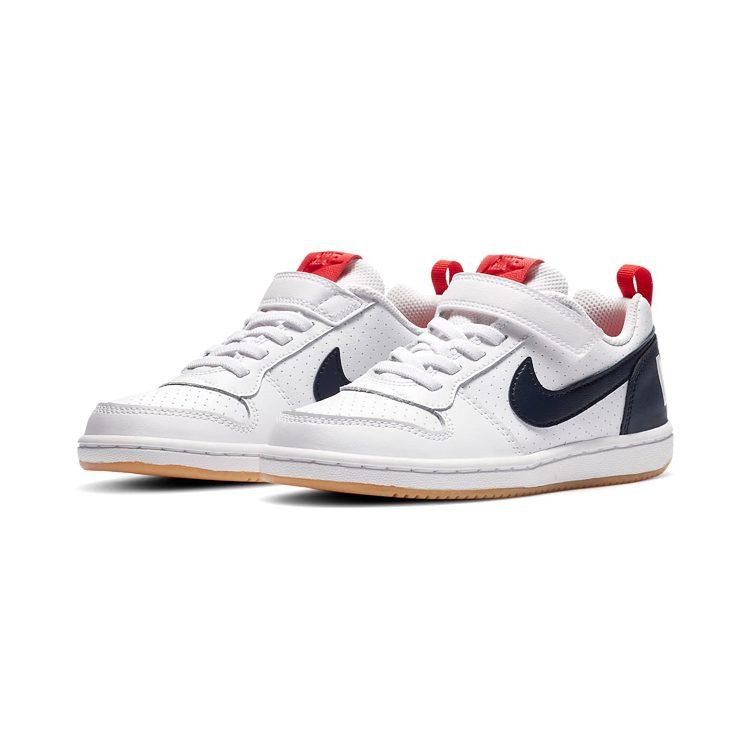 Nike Court Borough Low Slip Resistant Abrasion Resistant Balance Low Top Skateboard Shoes White Red Blue 870025-105