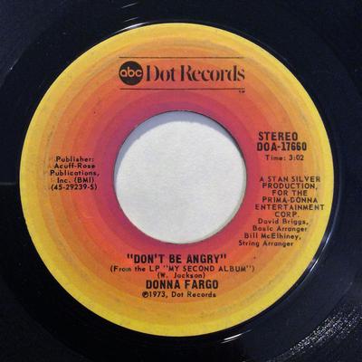7-Zoll Schallplatte DONNA FARGO - Don't Be Angry DOA17660 ABC DOT 1973 US Country/Folk Gebraucht