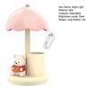 Night Light 3 Brightness Levels Adjustable Soft Warm Light USB Rechargeable Bear Desk Lamp with Pen Holder Sleeping Study Decor