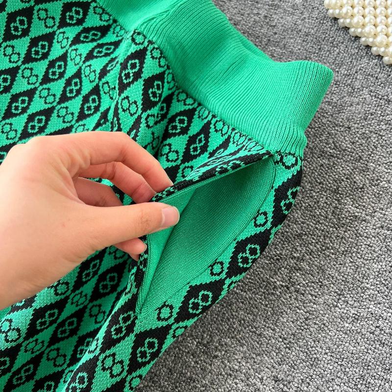 Invierno Vintage Elegante Nuevo Conjunto de 2 Piezas Mujer Estilo Americano Retro Slim Trajes de Pantalón Femenino Estampado Cintura Alta Casual Conjuntos 2024