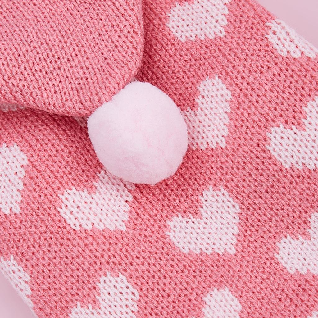 Hunde Pullover Alltag und Valentinstag Kapuze für kleine mittelgroße Hunde Rollkragen Rosa Hunde Pullover Strickpullover Haustier Sweatshirt