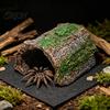 Reptile Supplies for Tanks Hideout Cave, Tree Trunk Gecko Lizard Realistic Arched Pet Stress Relief Bark Hideaway Spiders Tortoises Tank Terrarium