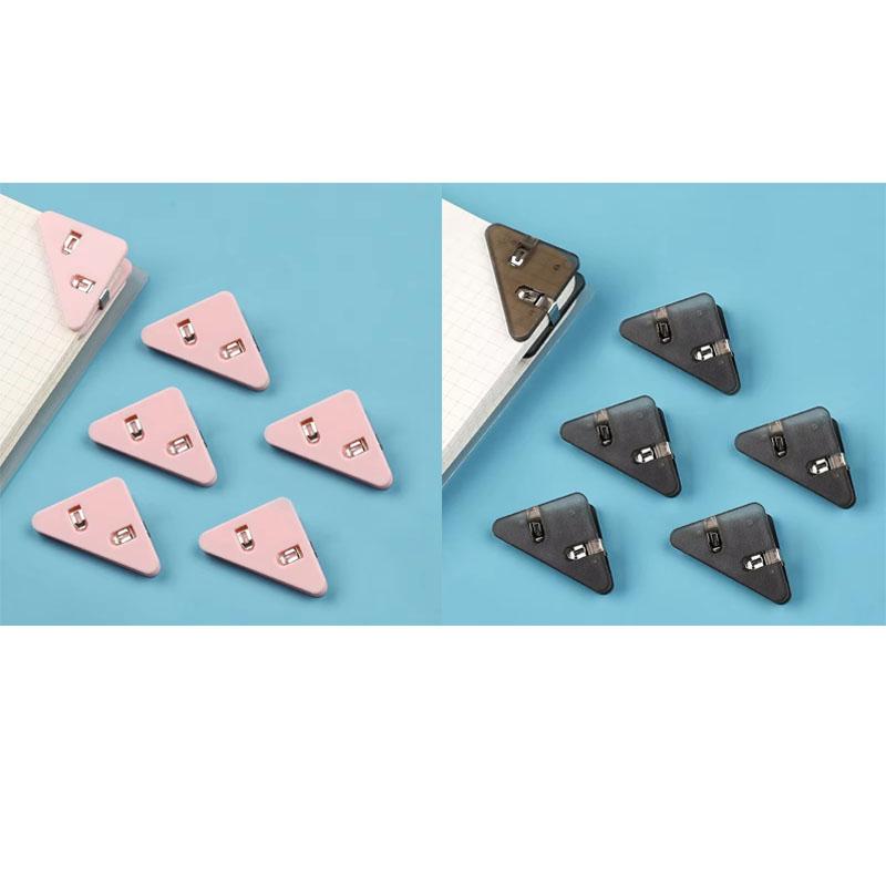 6/12PCS Triangle Plastic Bookmark Clips - Durable Page Corner Holders for Books, Students Reading & Office Organizing, Colorful