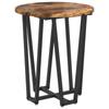 2-Piece Round Side Table Set, Wooden Coffee Tables with Metal Frames, Living Room Decoration Table Set