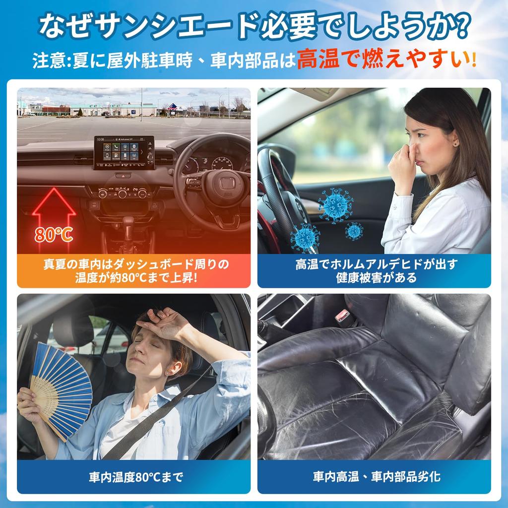 Vlookee Honda Vezel RV Front Sunshade Fits VEZEL to 2021 Windshield UV Heat Easy Installation and Removal for Vezel Interior Includes Storage Bag