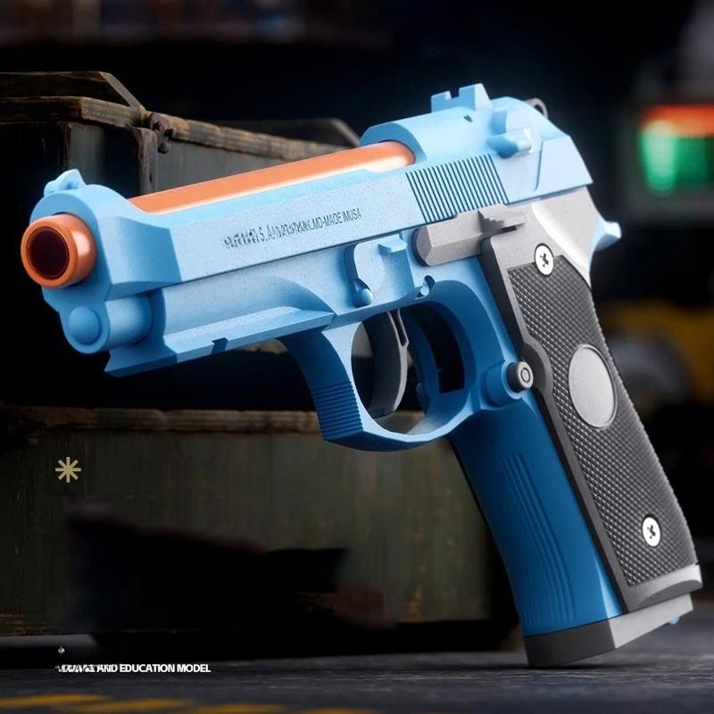 M92 Pistol Shell Throwing Continuous Firing Blowback Soft Bullet Gun Empty Hanging Birthday Gift